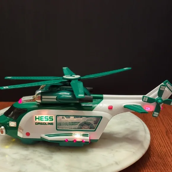 2012 Hess Green and White Helicopter and Rescue Toy - Picture 13 of 14